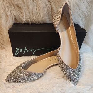 Betsey Johnson "Remy" Rhinestone Flats 9.5